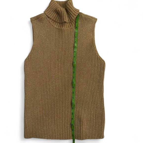 Ralph Lauren Gold Metallic Knit Sweater - Picture 4 of 5